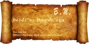 Belász Maurícia névjegykártya